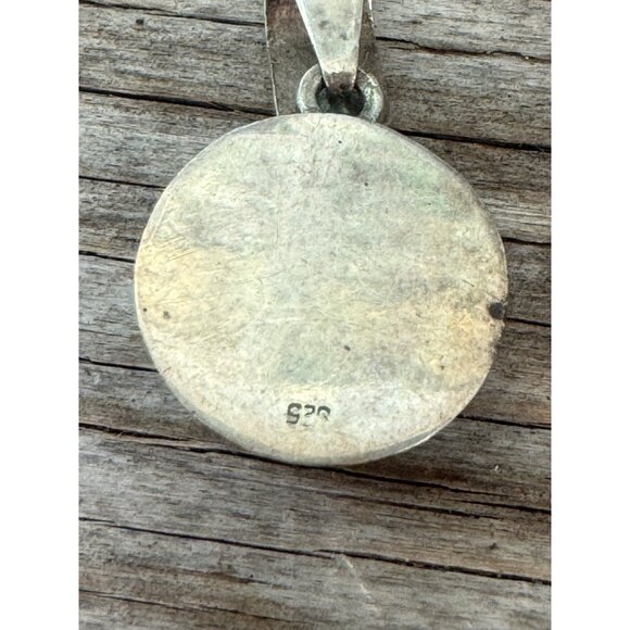 Sterling Silver 925 Larimar Round Pendant With Bail For Necklace Jewelry - Picture 4 of 9